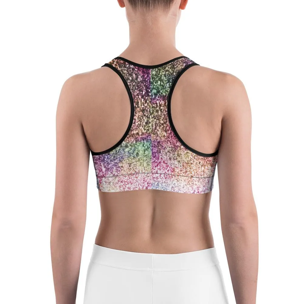 Colorful Sparkles Sports Bra