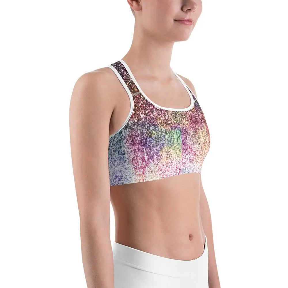 Colorful Sparkles Sports Bra