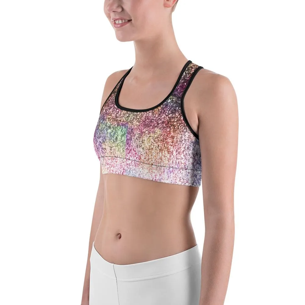 Colorful Sparkles Sports Bra