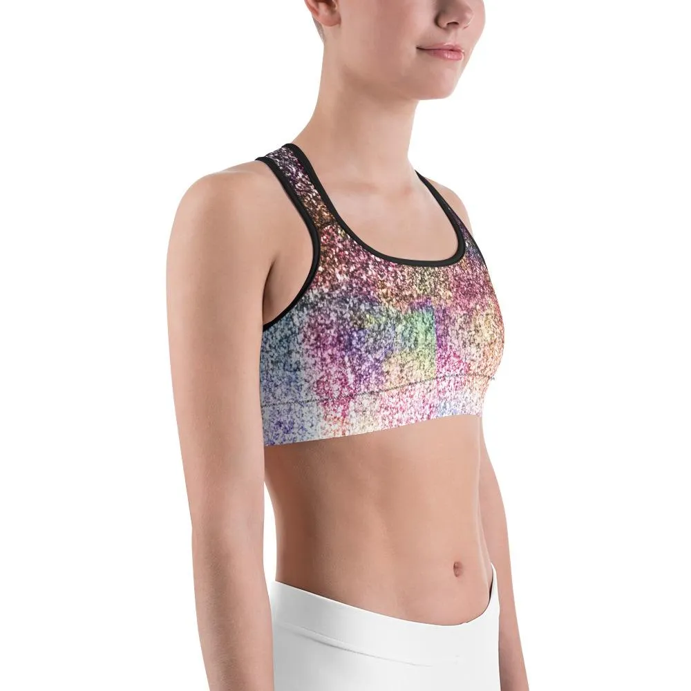 Colorful Sparkles Sports Bra