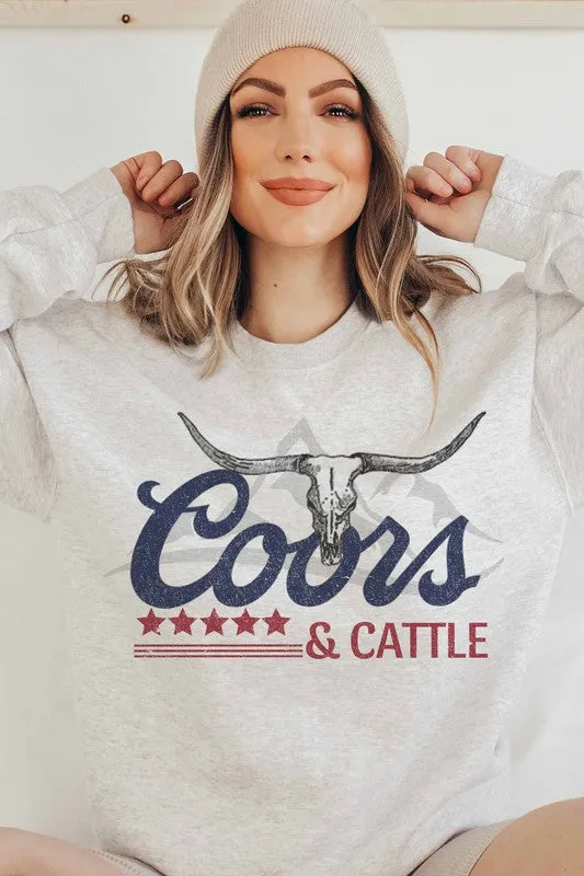 COORS AND CATTLE GRAPHIC SWEATSHIRT