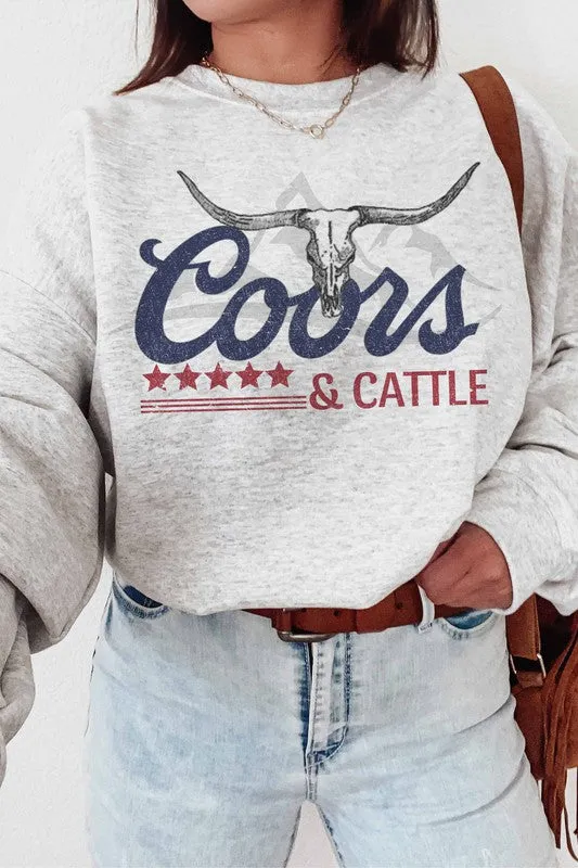 COORS AND CATTLE GRAPHIC SWEATSHIRT