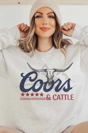 COORS AND CATTLE GRAPHIC SWEATSHIRT