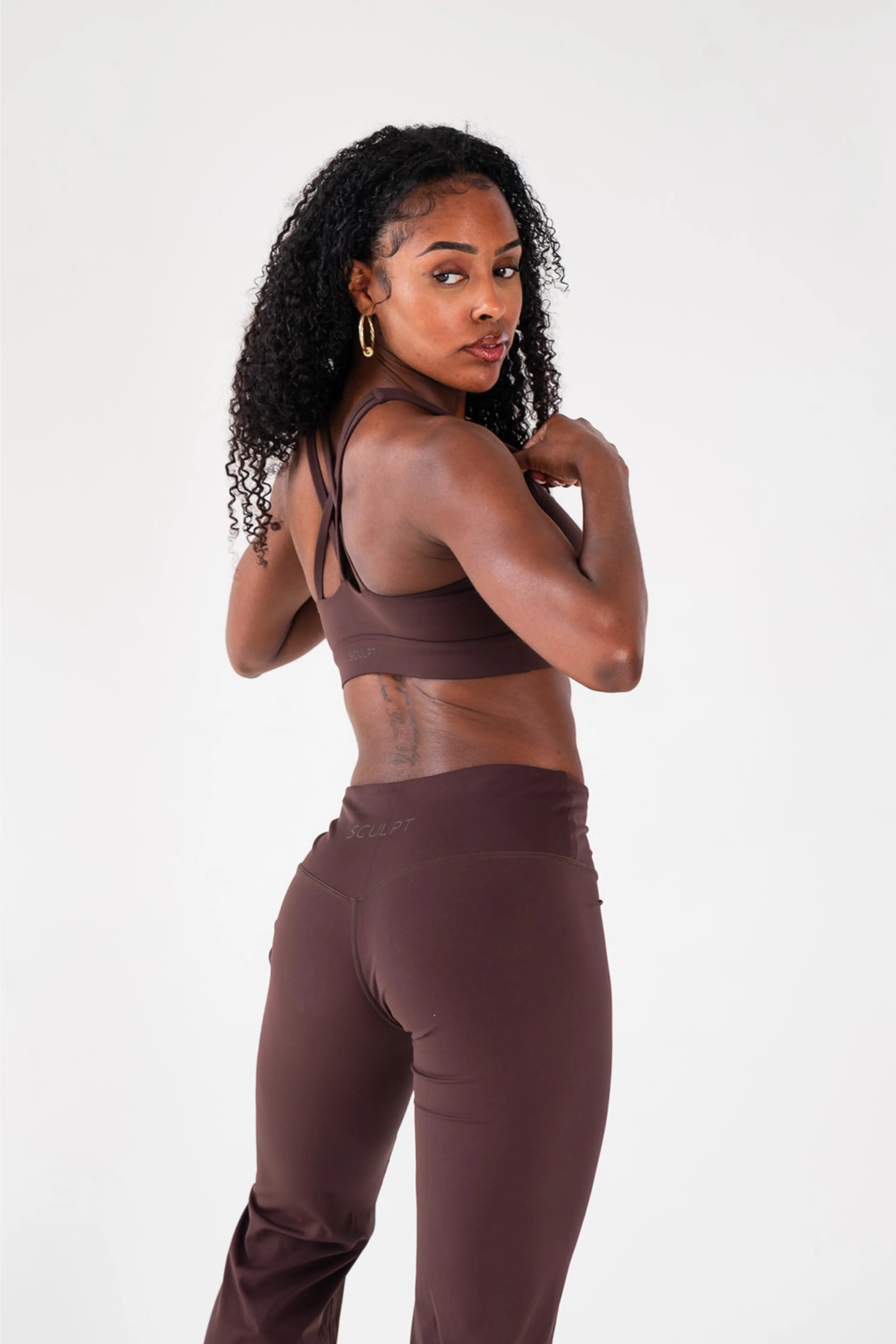 Cross Back Sports Bra Espresso