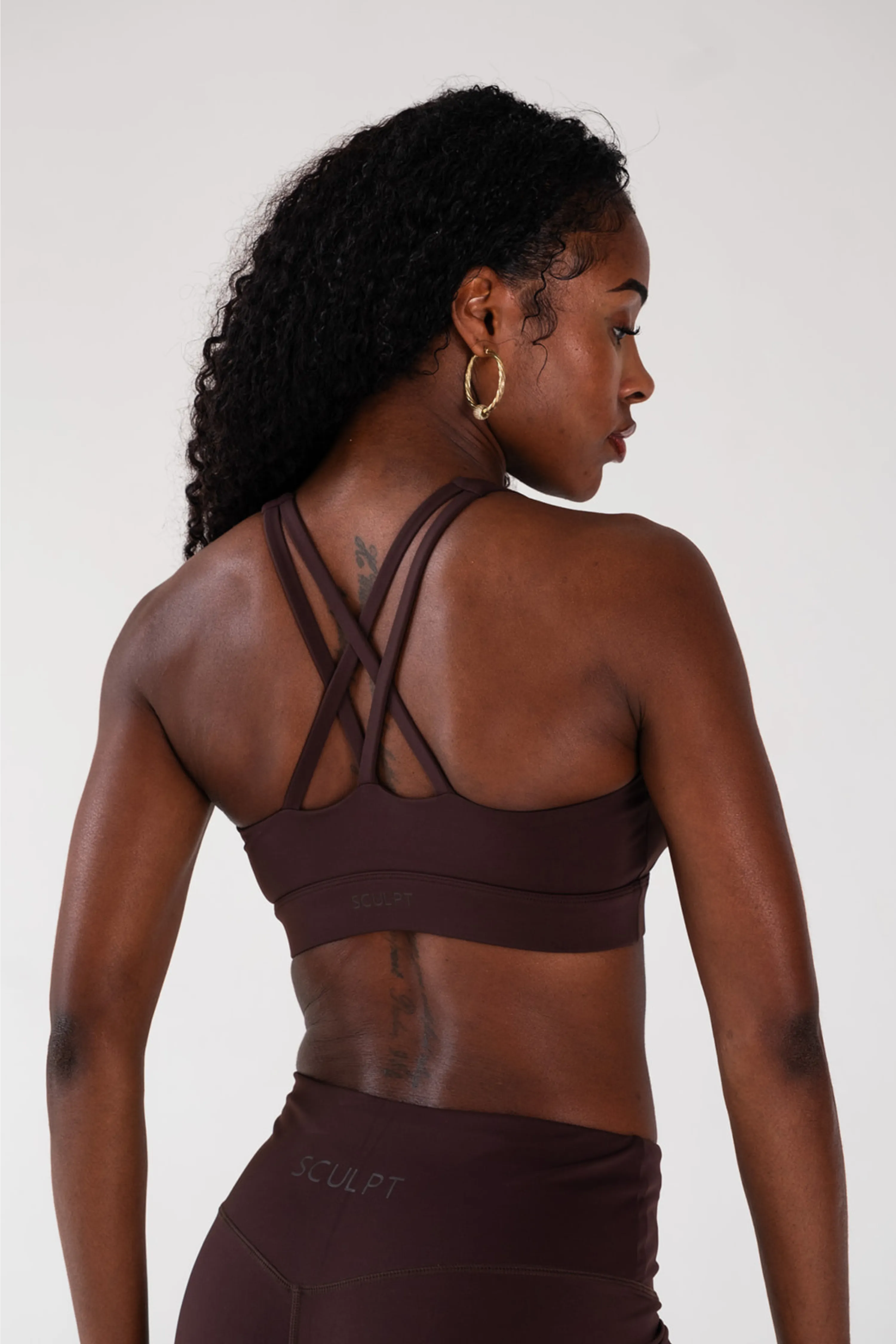 Cross Back Sports Bra Espresso