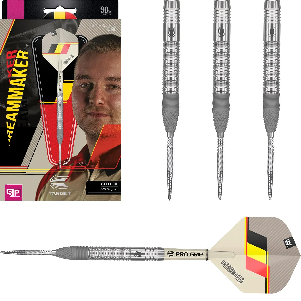 Dimitri van den Bergh G1 90% Tungsten Steel Tip Darts by Target