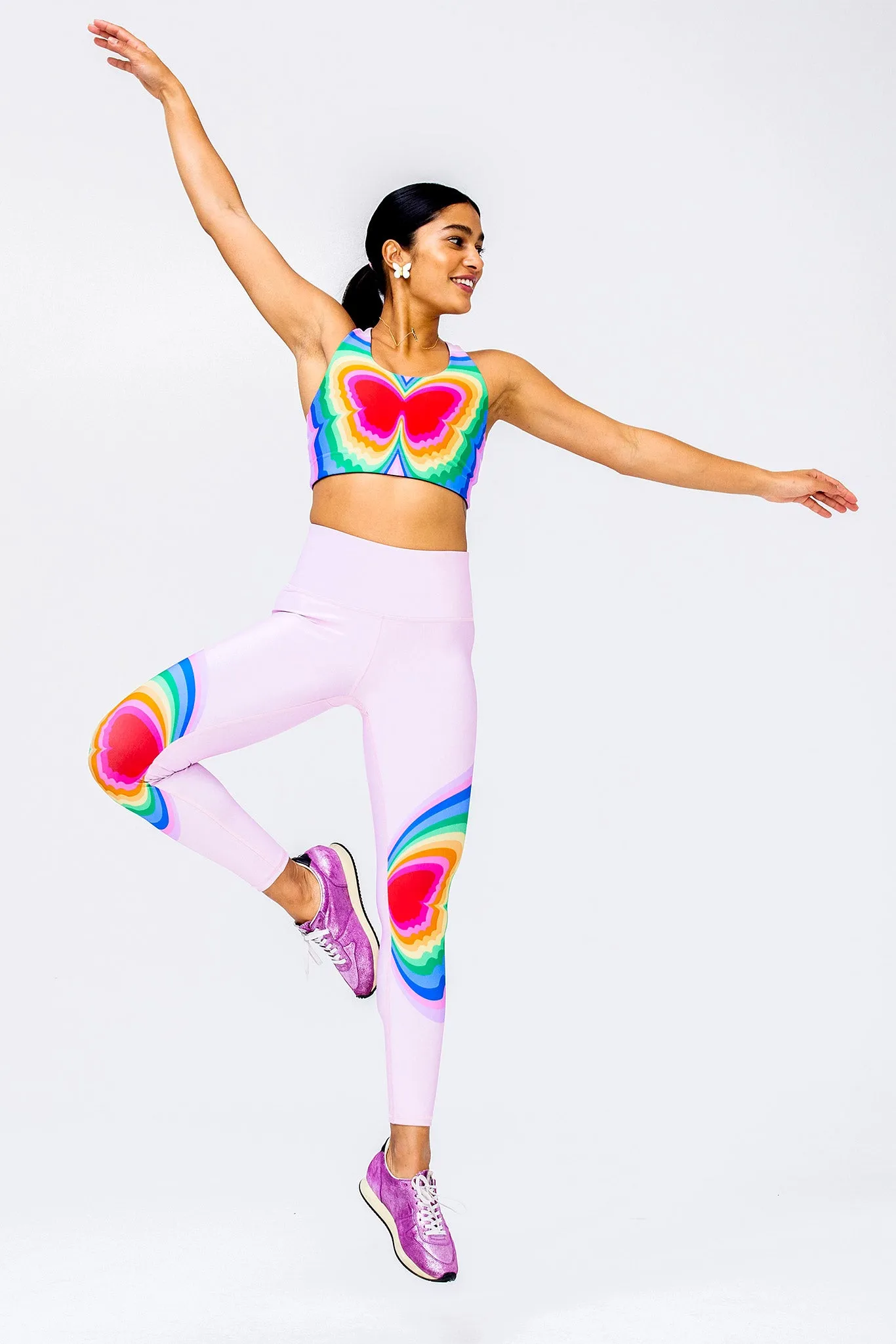 DuoKnit Sports Bra in Psychedelic Butterfly