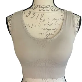 Optimized Title: Fauxslate Gray Medium Crossback Wireless Sports Bra for Women - Seamless, High-Impact Support
