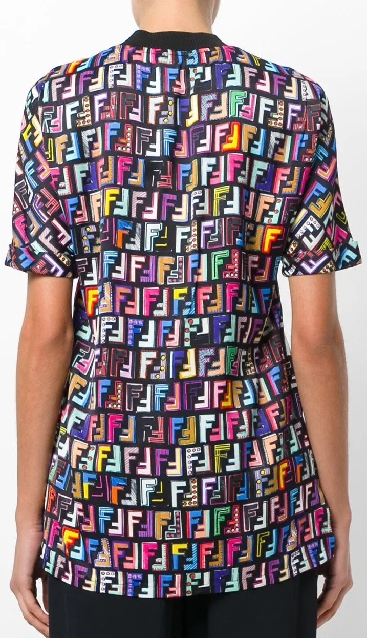 Graphic T-Shirt with FF Logo Print