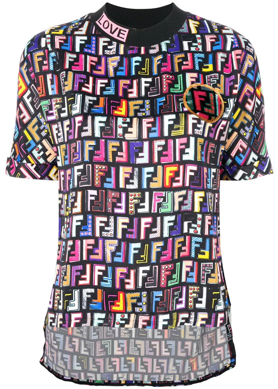 Graphic T-Shirt with FF Logo Print