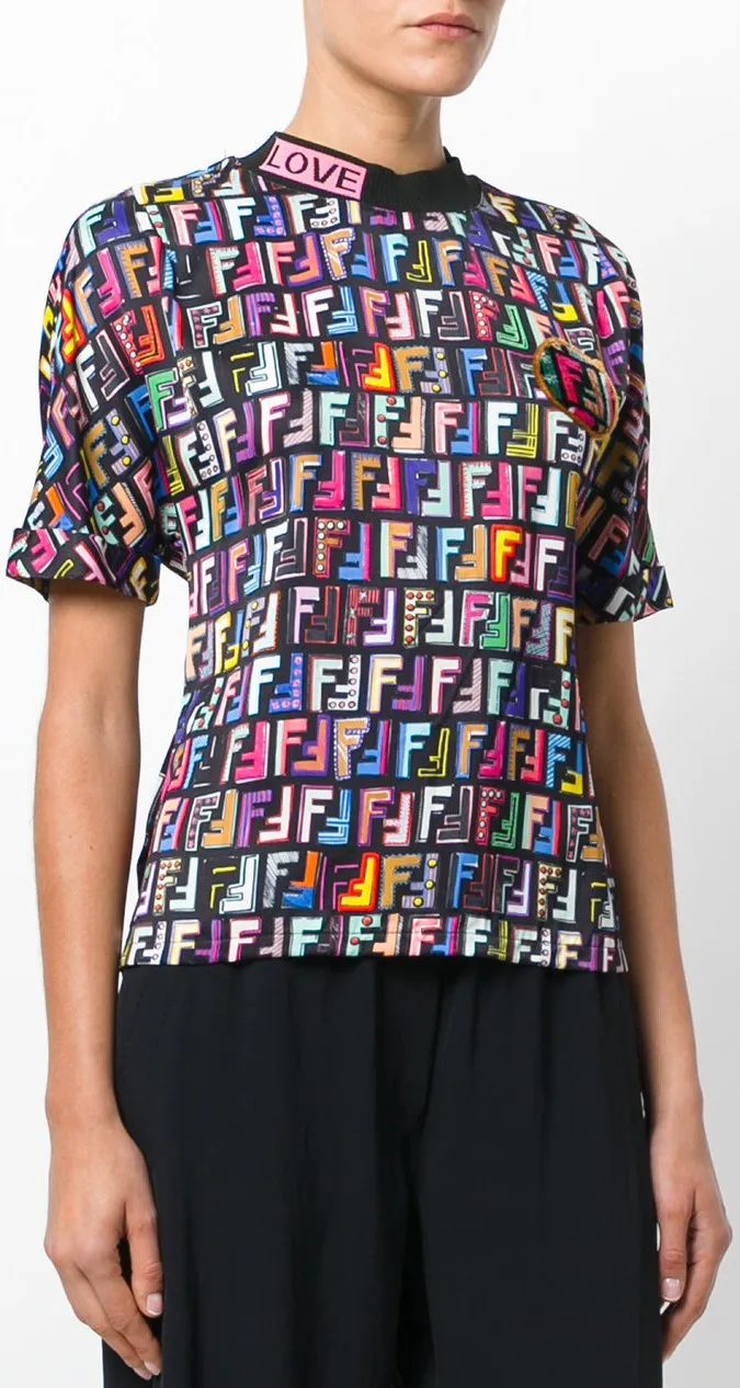 Graphic T-Shirt with FF Logo Print