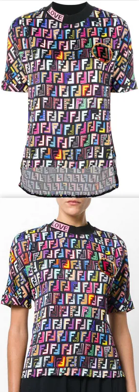 Graphic T-Shirt with FF Logo Print