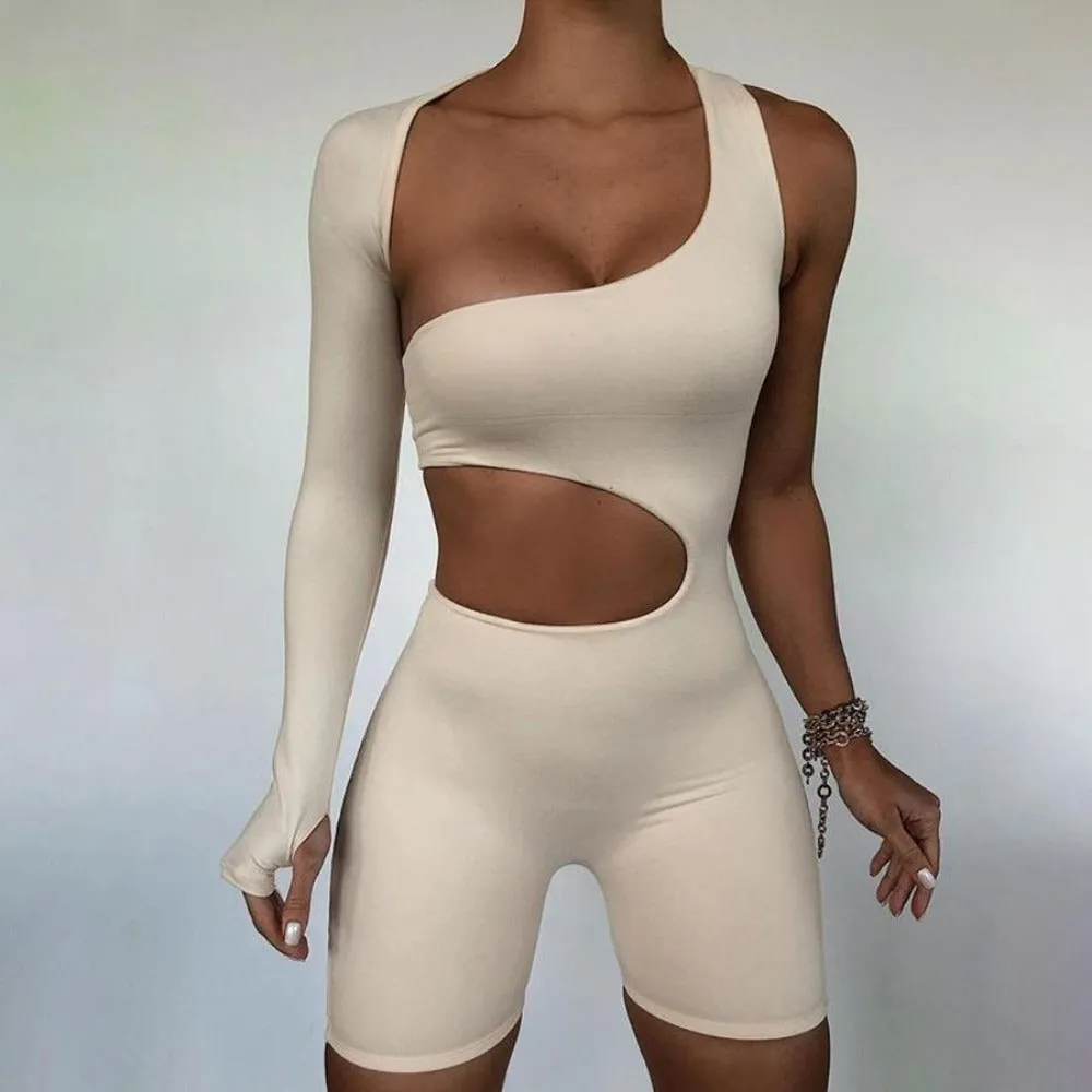 Fitness Hollow Solid Sport Romper