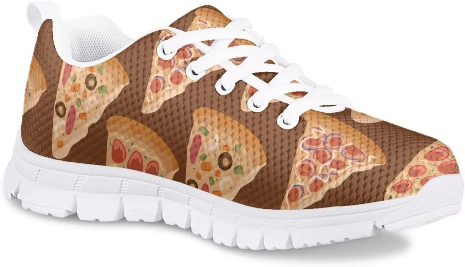 Girls Mesh Athletic Tennis Shoes Cartoon Cute Print Nonslip Lace Up Soft Running Shoes for Kids Girls