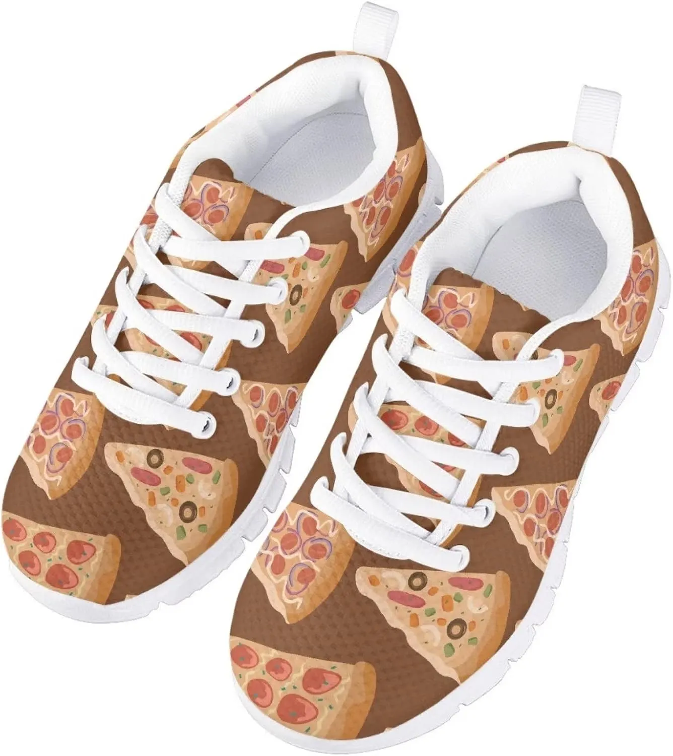 Girls Mesh Athletic Tennis Shoes Cartoon Cute Print Nonslip Lace Up Soft Running Shoes for Kids Girls