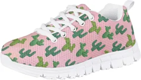 Girls Mesh Athletic Tennis Shoes Cartoon Cute Print Nonslip Lace Up Soft Running Shoes for Kids Girls