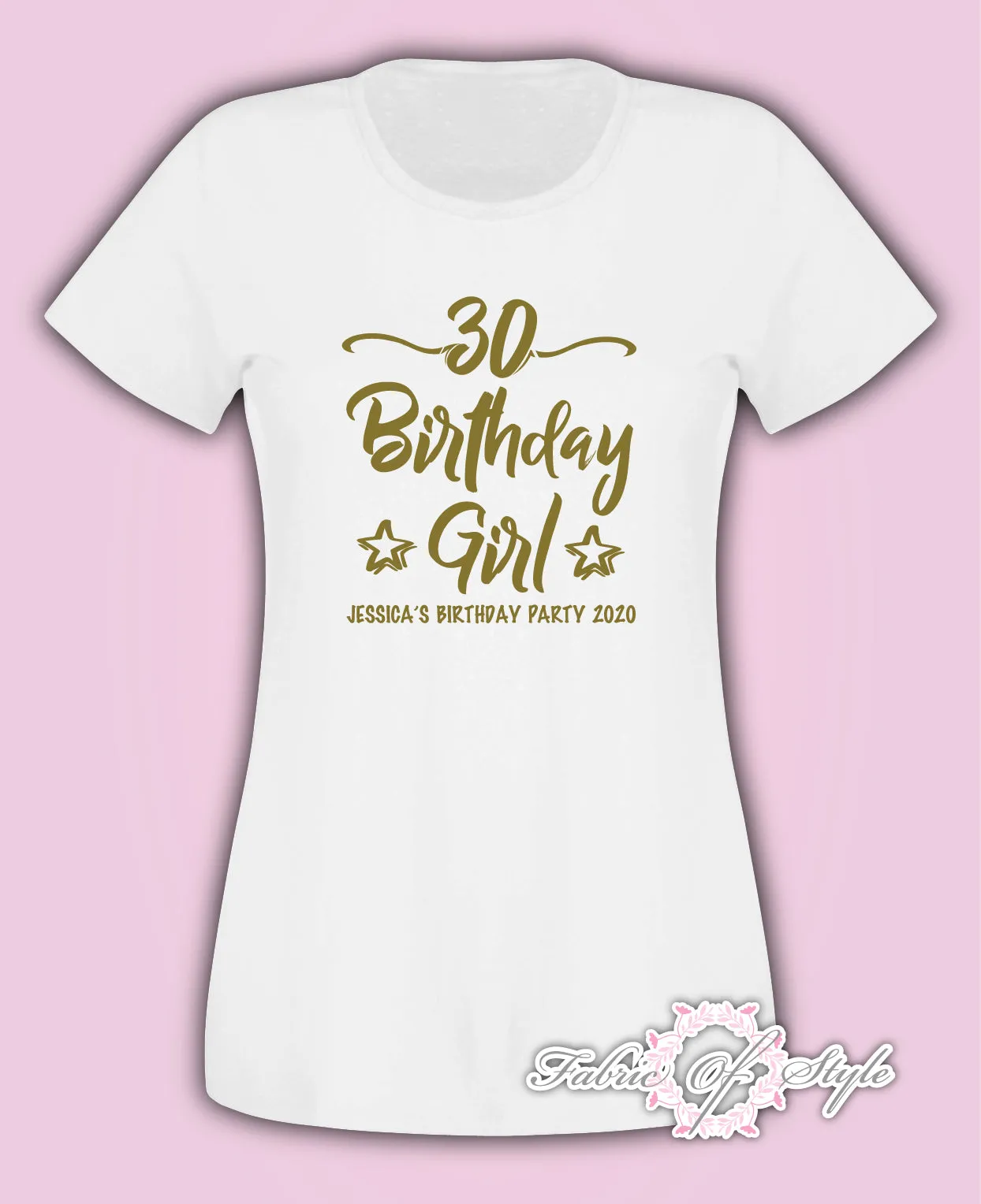 Gold Personalised Birthday Girl Squad Any Year 18th 21st 30th 40th T-shirt Female