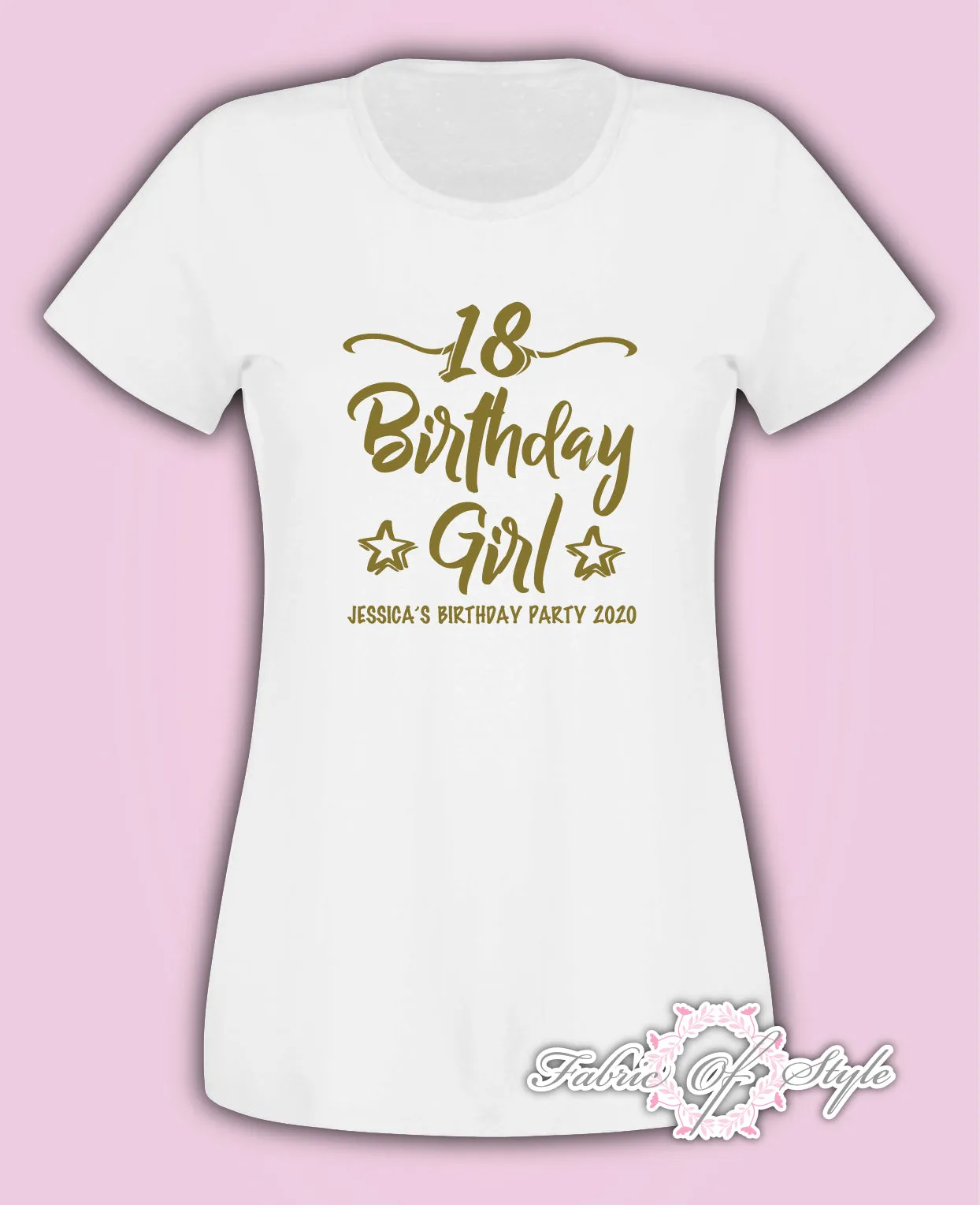 Gold Personalised Birthday Girl Squad Any Year 18th 21st 30th 40th T-shirt Female