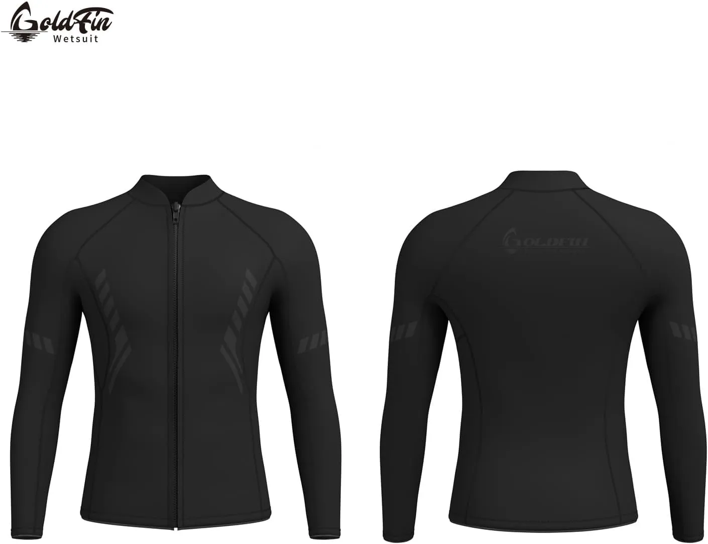 GoldFin Mens Wetsuit Top, 3mm Wetsuits Men Neoprene Jacket Long Sleeve Wet Suits for Water Sports Diving Surfing Kayaking Swimming