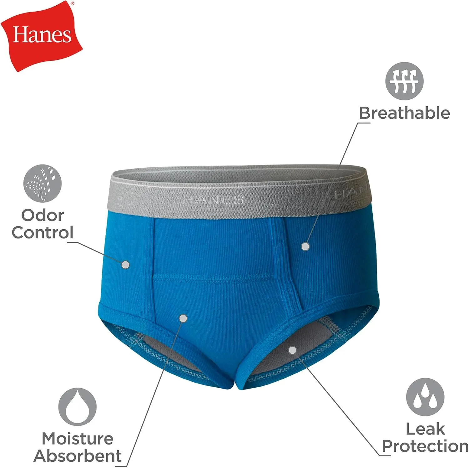 Hanes Trainer Briefs, Light Leaks Potty Training Underwear for Toddler Boys, Multipacks