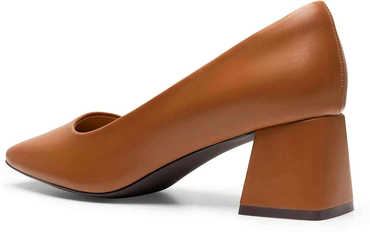 Heel The World Women's Pumps,Low Chunky Block Heels,Square Toe Patent Women Dress Shoes for Party Office