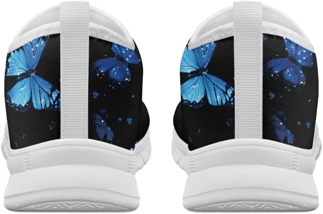 Howilath Butterfly Print Slip on Sneakers Women Running Shoes Loafers Casual Fashion Sneaker House Shoes