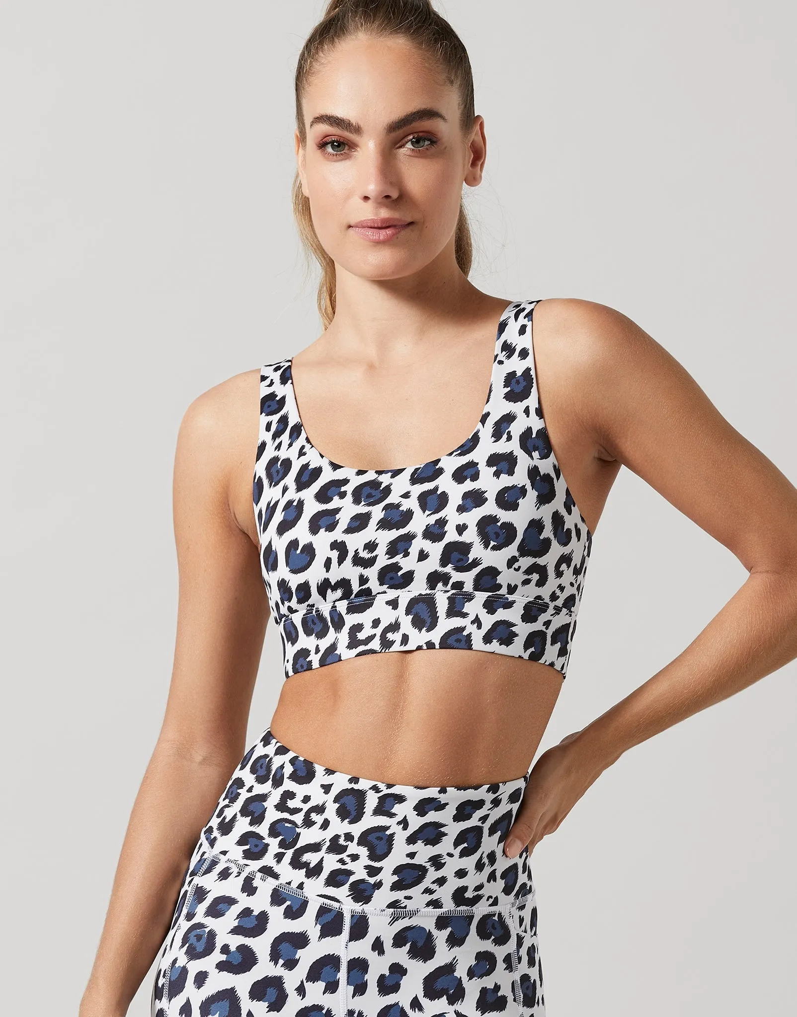 Lexie Sports Bra in Navy Animal Print