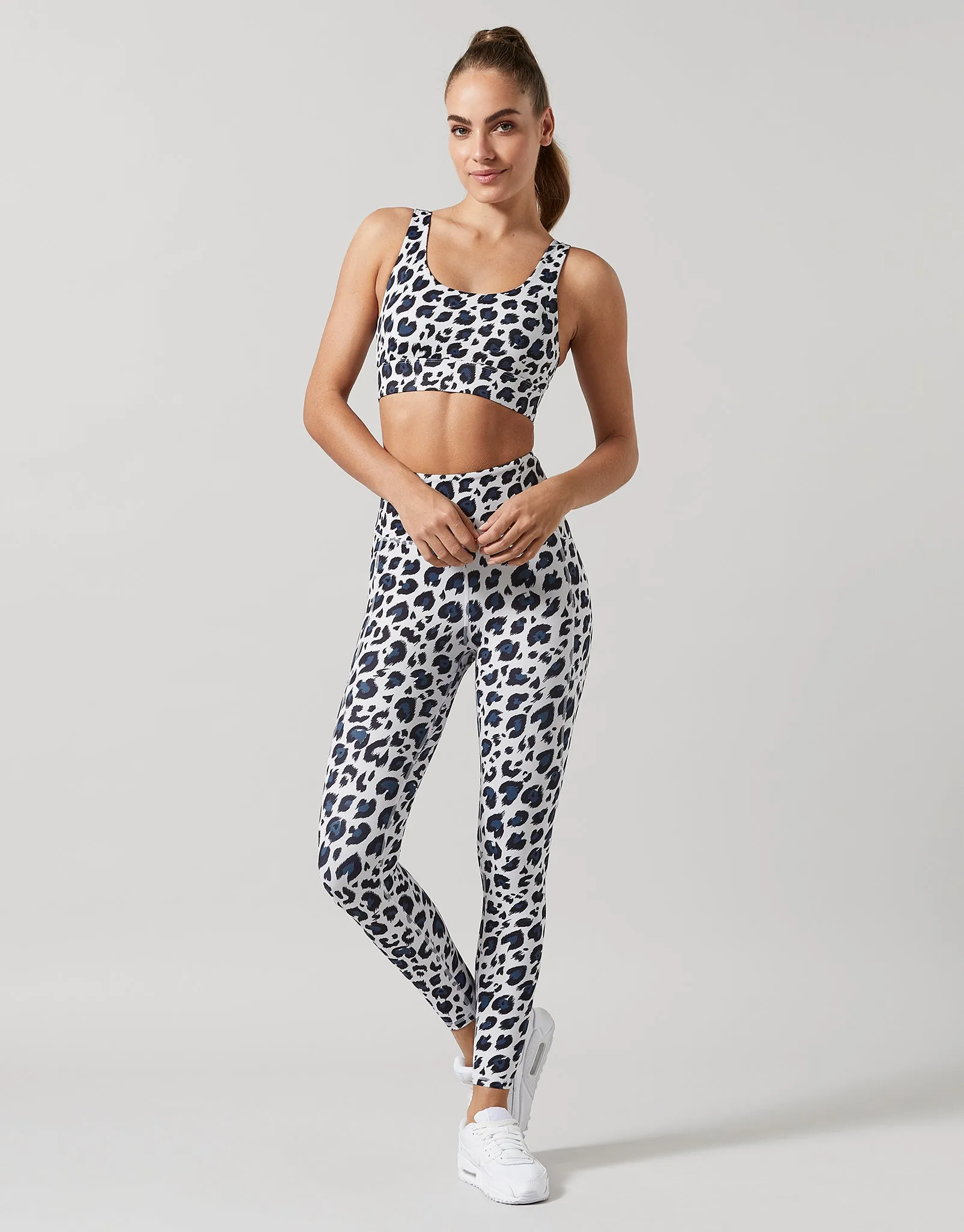 Lexie Sports Bra in Navy Animal Print