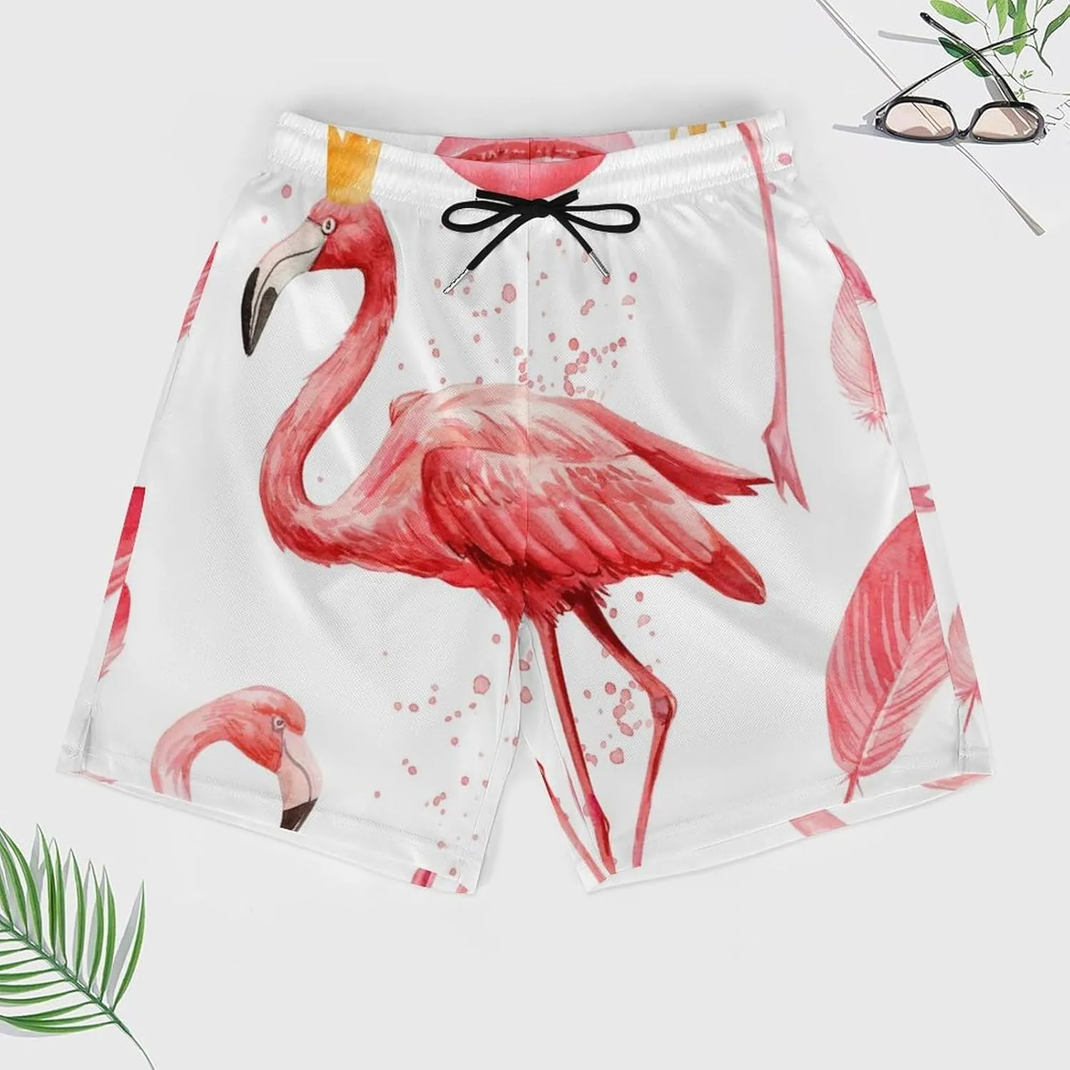 Men Funny Swimming Pool Swim Trunks Vacation Beach Shorts with Pockets Compression Liner Quick Dry