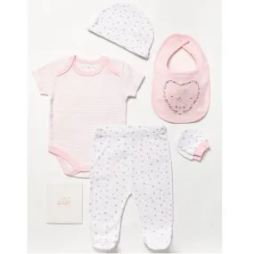 MIA BELLA Girls Pink Bunny Gift Set 3-6m