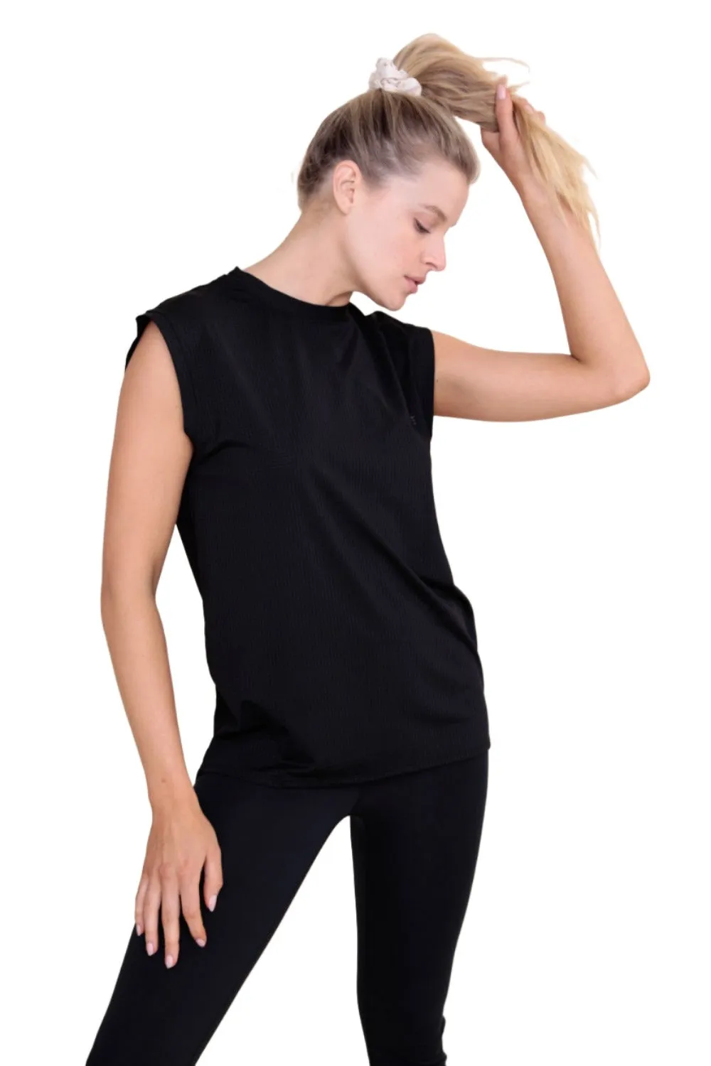 Mono B Checkerboard Mesh Tank Top AT-B0422