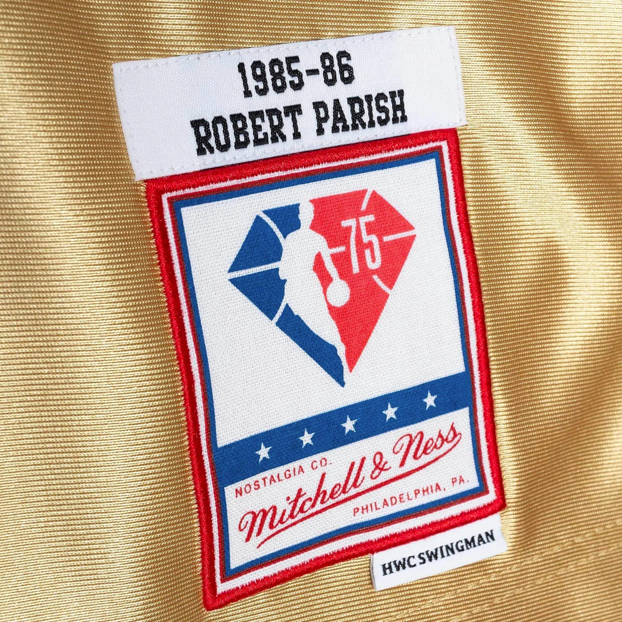 NBA Boston Celtics Robert Parish 1985 75th Anniversary Gold Jersey