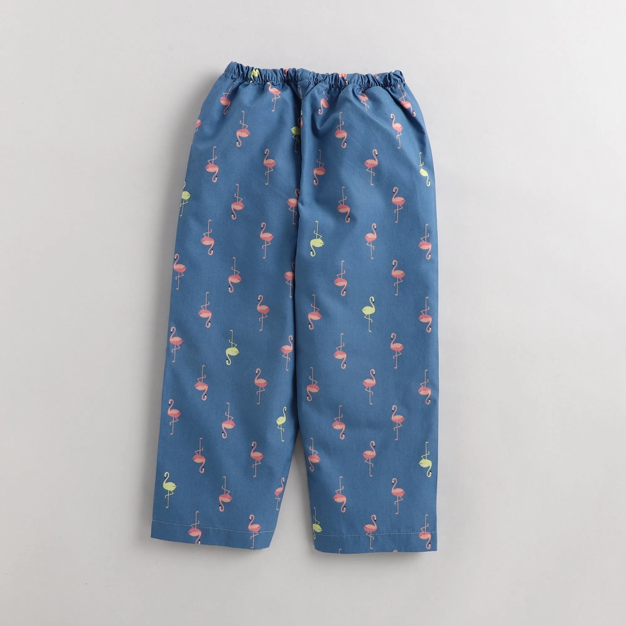 Polka tots Half Sleeve Night Suit Blue (Flamingo)