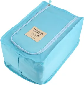 Qtqgoitem Travel Trip Foldable Zipper Closure Shoes Sneaker Slipper Packing Organizer Storage Bag Case Sky Blue (Model: 15b 1aa 0f3 12f AFD)