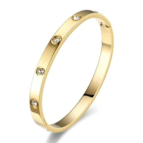 Reriti Intensity 18K gold plated Crystal love Bangle Bracelet