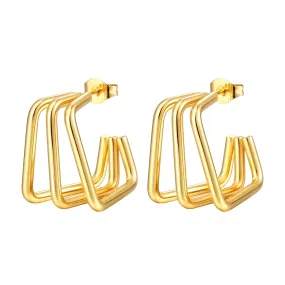 Reriti Intensity 18K gold plated Geometric Layered Earrings