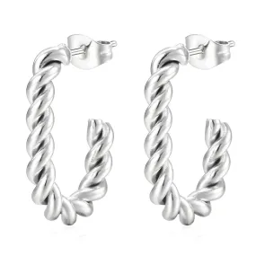 Reriti Intensity Silver plated Twisted Rope Earrings