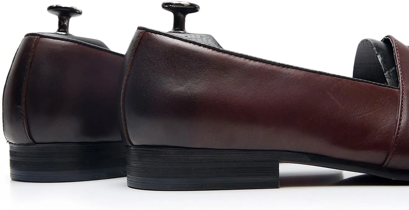 Santimon Men's Genuine Leather Tassel Loafers - Slip-On Dress Shoes for Casual, Business, Wedding & Prom - Modern Penny Loafers for Suits & Tuxedos