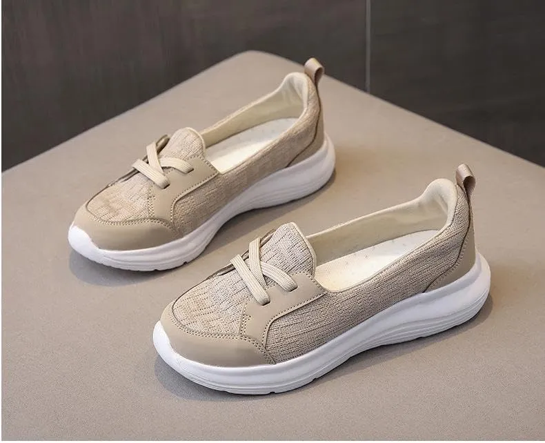 Sneakers for Women Walking Shoes Comfortable Breathable Mesh Tennis Slip On Arch Support Lightweight Non-Slip Loafers & Slip-Ons Flats Orthopedic Casual Boat Shoe for Work