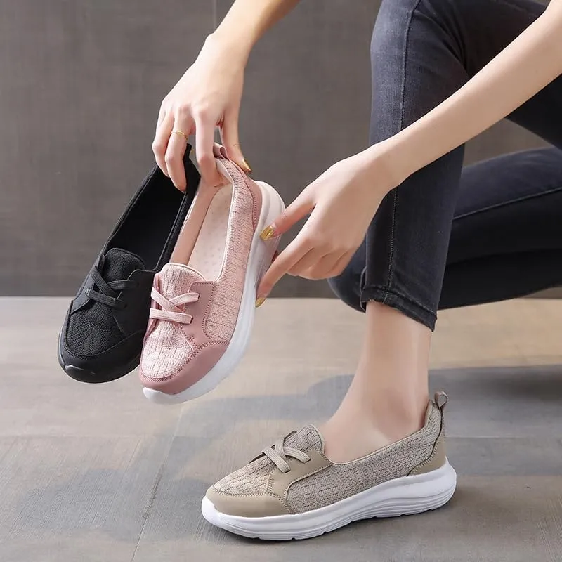 Sneakers for Women Walking Shoes Comfortable Breathable Mesh Tennis Slip On Arch Support Lightweight Non-Slip Loafers & Slip-Ons Flats Orthopedic Casual Boat Shoe for Work