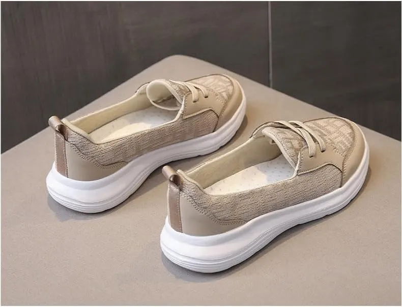 Sneakers for Women Walking Shoes Comfortable Breathable Mesh Tennis Slip On Arch Support Lightweight Non-Slip Loafers & Slip-Ons Flats Orthopedic Casual Boat Shoe for Work