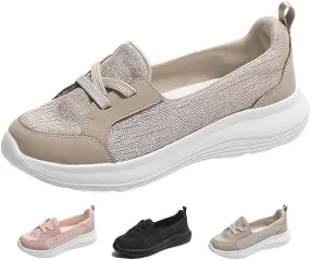 Sneakers for Women Walking Shoes Comfortable Breathable Mesh Tennis Slip On Arch Support Lightweight Non-Slip Loafers & Slip-Ons Flats Orthopedic Casual Boat Shoe for Work