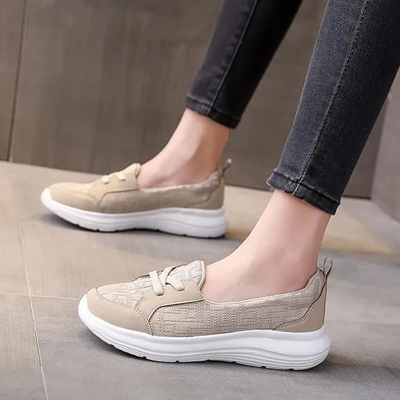 Sneakers for Women Walking Shoes Comfortable Breathable Mesh Tennis Slip On Arch Support Lightweight Non-Slip Loafers & Slip-Ons Flats Orthopedic Casual Boat Shoe for Work