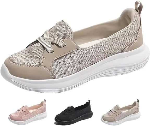 Sneakers for Women Walking Shoes Comfortable Breathable Mesh Tennis Slip On Arch Support Lightweight Non-Slip Loafers & Slip-Ons Flats Orthopedic Casual Boat Shoe for Work