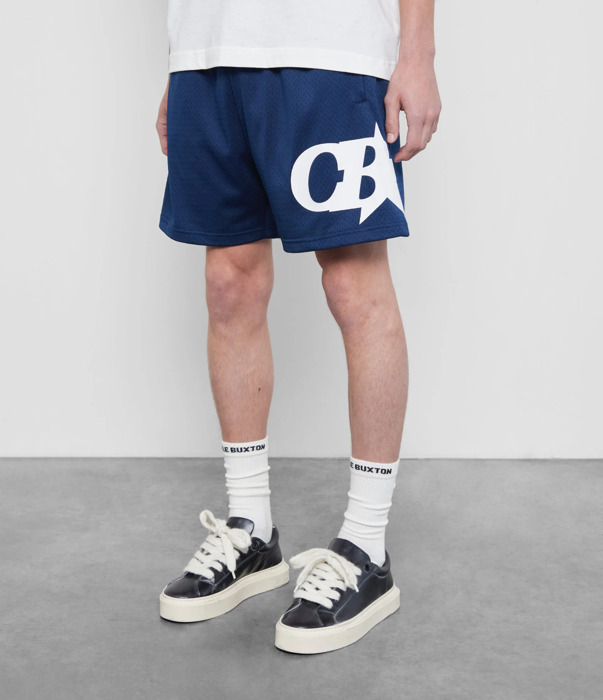 Breathable Mesh Star-Patterned Athletic Shorts