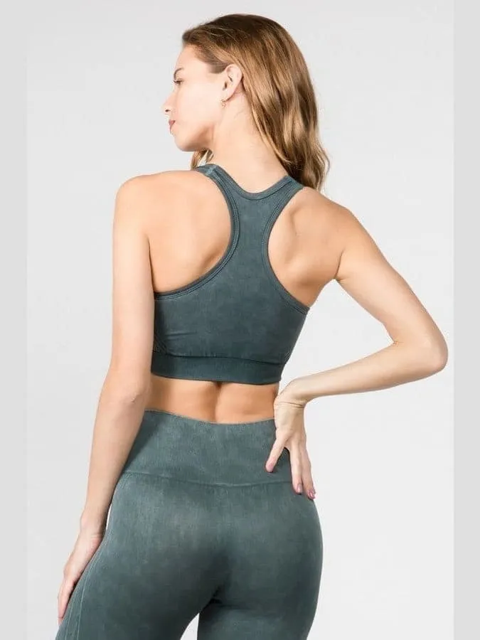 Stone Washed Seamless Sports Bra