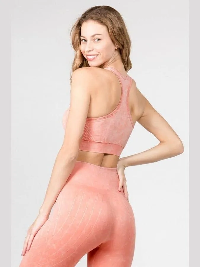 Stone Washed Seamless Sports Bra