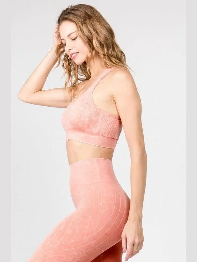 Stone Washed Seamless Sports Bra