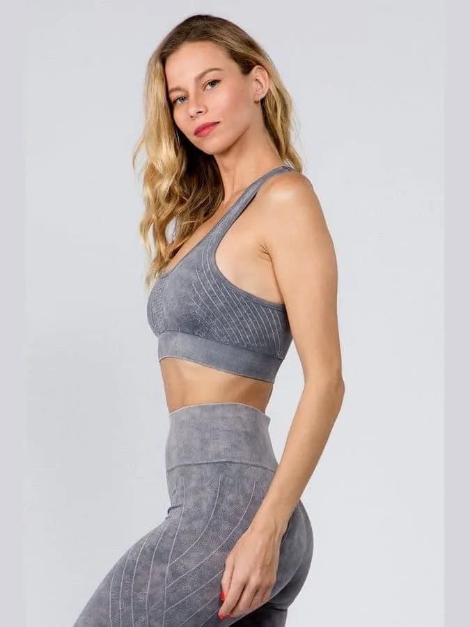 Stone Washed Seamless Sports Bra