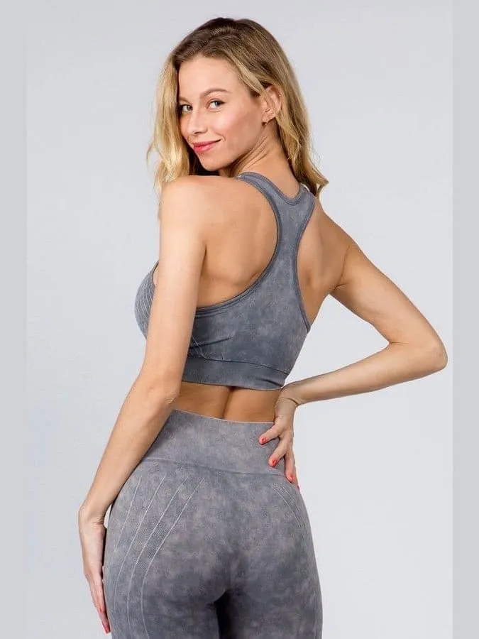 Stone Washed Seamless Sports Bra